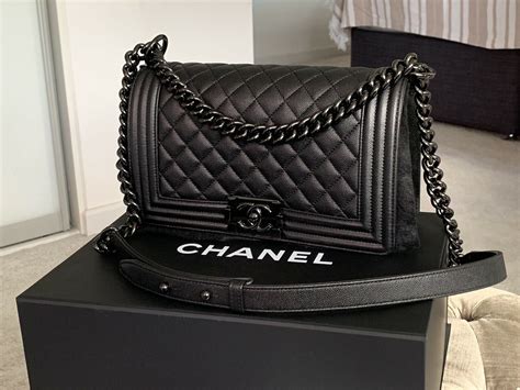 chanel bags boy black|chanel black boyfriend bag.